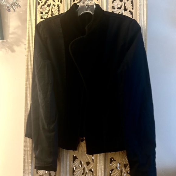 GAP black velvet blazer jacket velveteen long sleeves sleeve buttons Size 6 - Picture 7 of 9